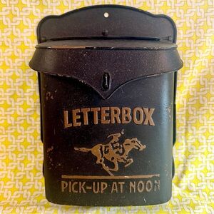 Vintage-Style Black Letterbox with Brown Lettering